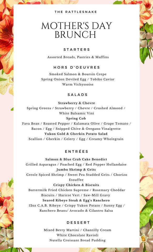 Menu at The Rattlesnake Club, Detroit