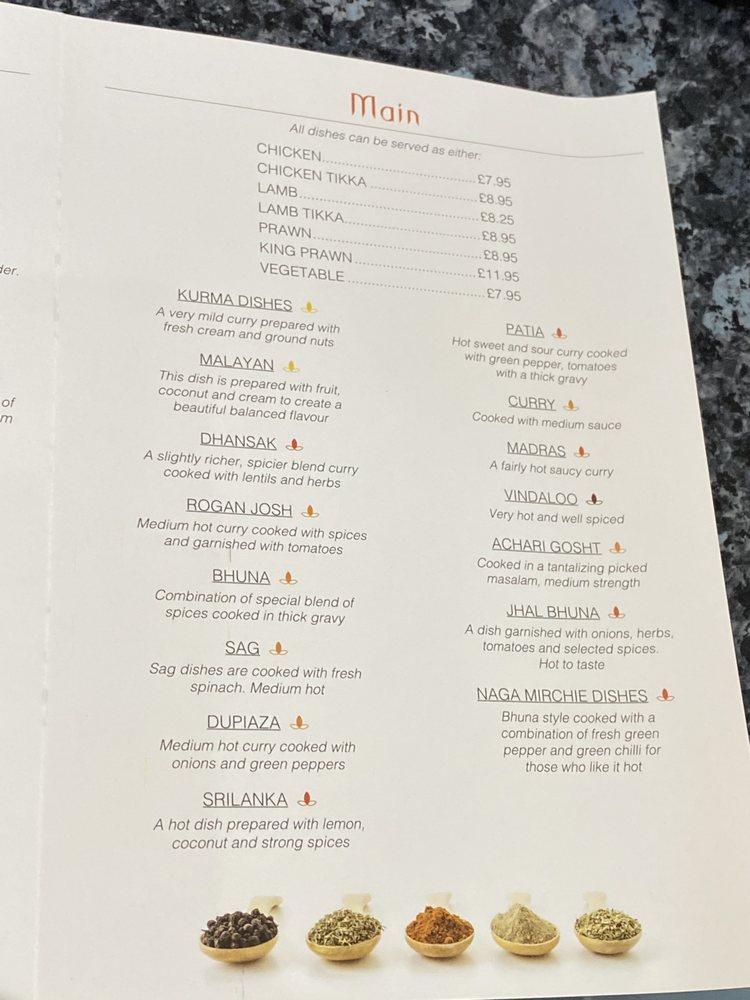 Menu at THE RAJ TANDOORI fast food, Inverness