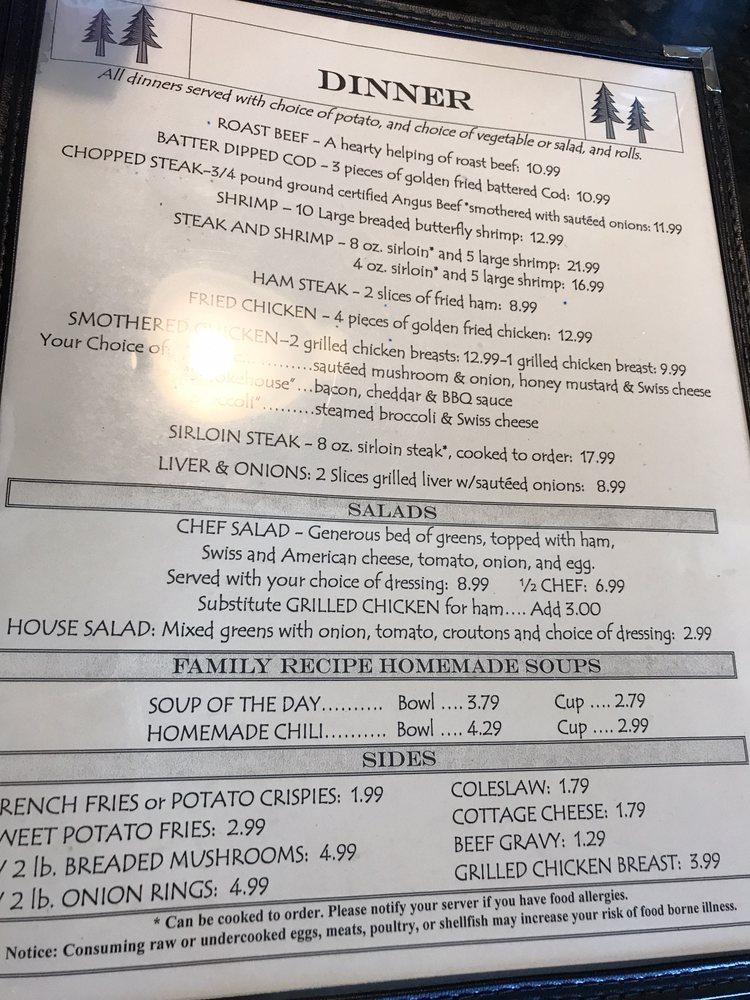 Menu at Yankee Boy Restaurant, South Boardman, US131