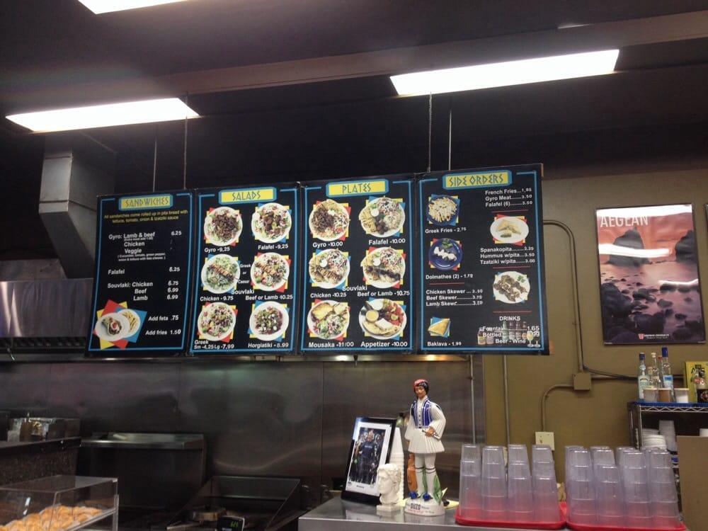 Menu at Santorini Greek Grill restaurant, Kirkland