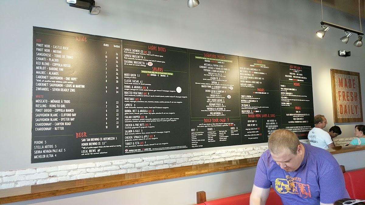 Menu at Sauce Pizza & Wine pub & bar, Phoenix, W Happy Valley Rd