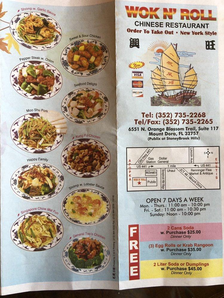 Menu at Wok n Roll restaurant, Mount Dora