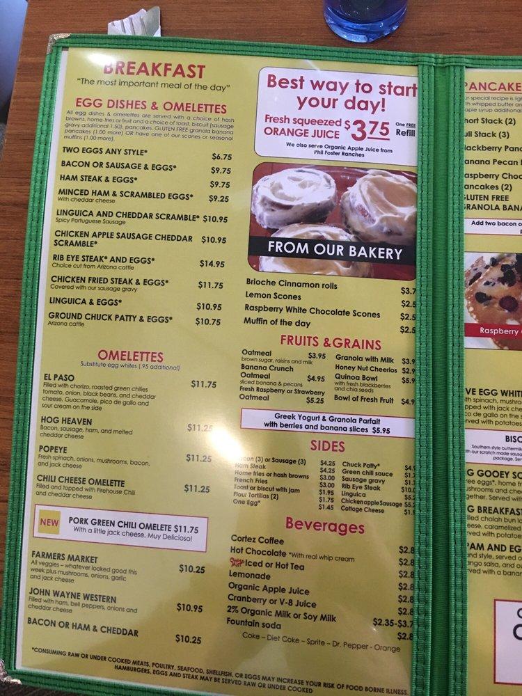 Menu at Original Breakfast House cafe, Phoenix, N 32nd St