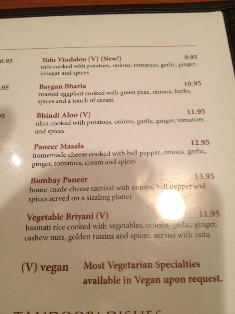 Menu at Bombay House restaurant, Provo