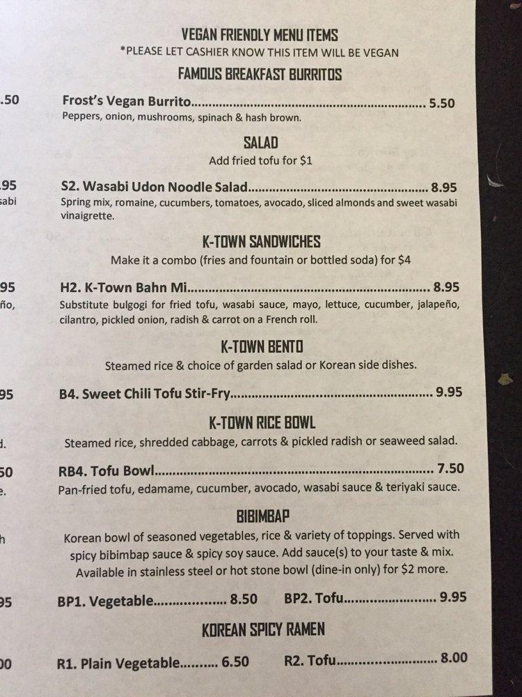 Menu at KTown Rice Bowl & Korean Fusion Deli restaurant, Olympia