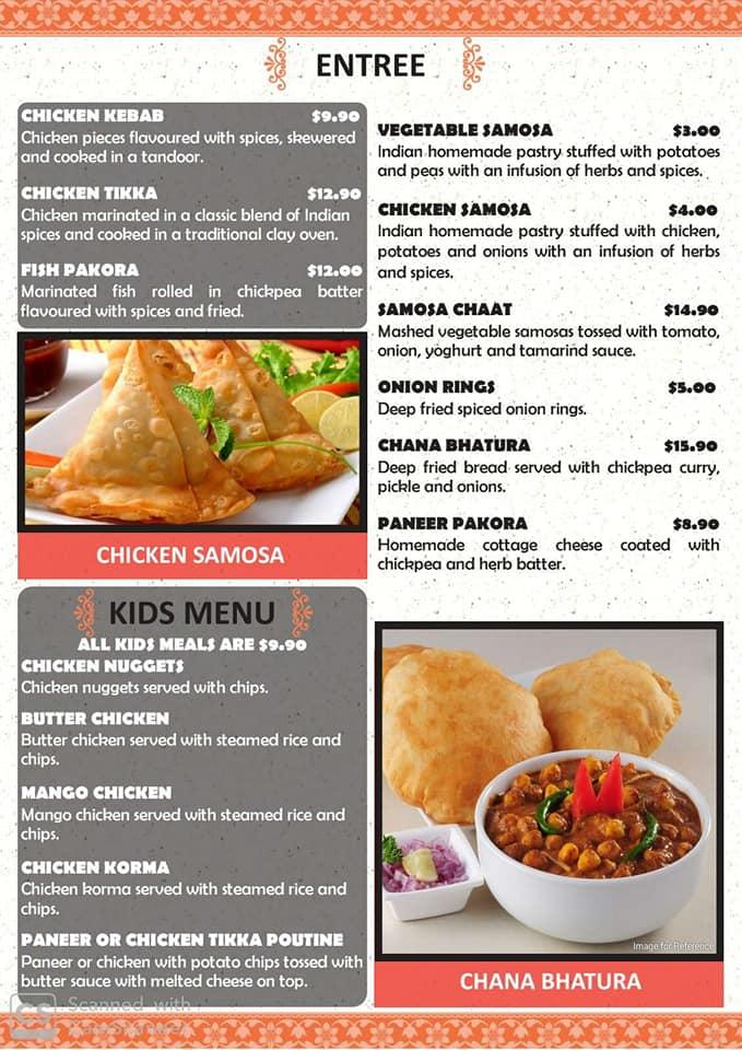 Menu at Spice Heaven Kebab and Curry House restaurant, Mount Isa