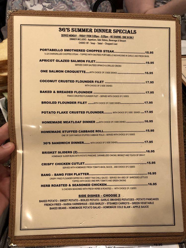 Menu at 3G's Gourmet Deli & Restaurant, Delray Beach