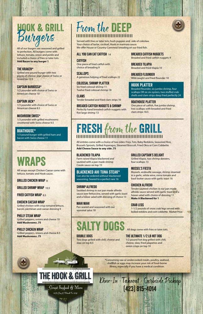 Menu At LANDING ZONE GRILL Restaurant Whitwell