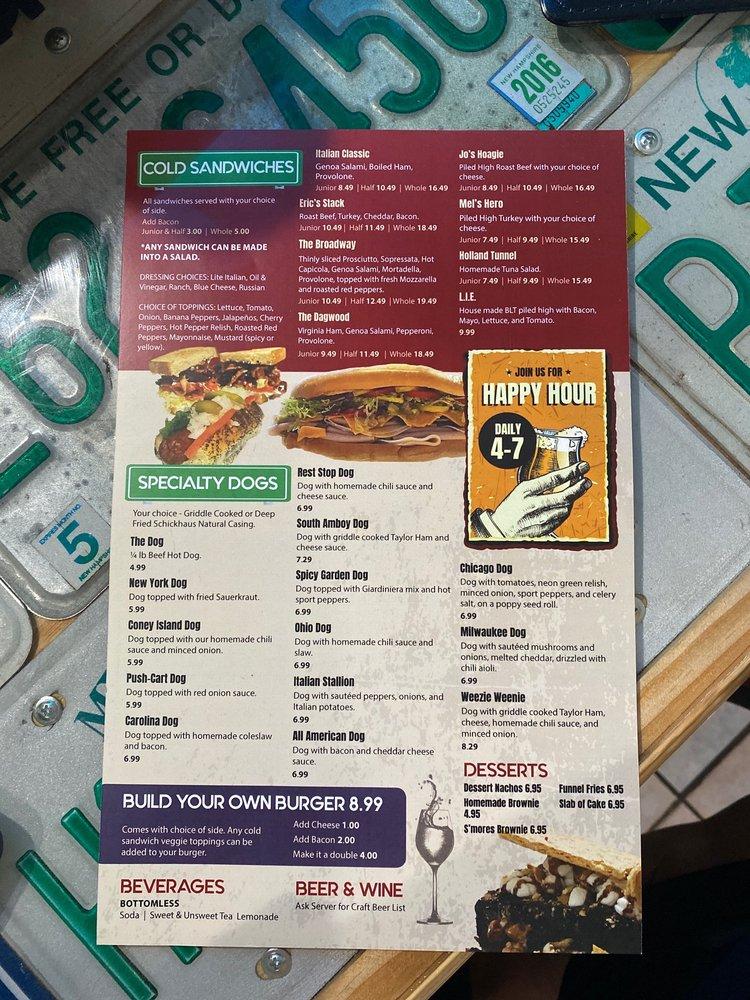 Menu at Turnpike’s Rest Stop restaurant, Spring Hill