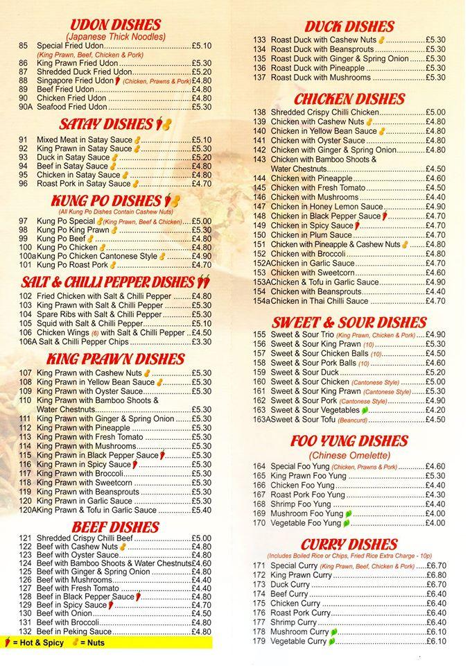 Menu At Happy Dragon Restaurant, Peterborough, Unit 2 Lansdowne Rd