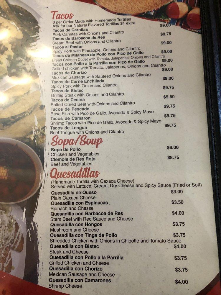 Carta de Molcajetes Mexican Restaurant JERSEY CITY, Jersey City
