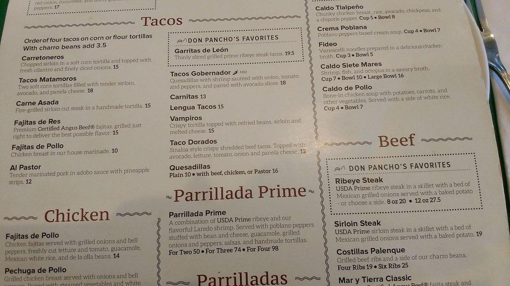 Menu at Palenque Grill La Plaza Mall pub & bar, McAllen