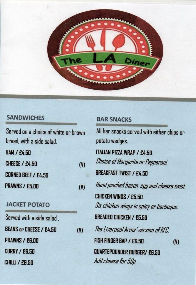 Menu at The Liverpool Arms pub & bar, Amlwch, Machine St