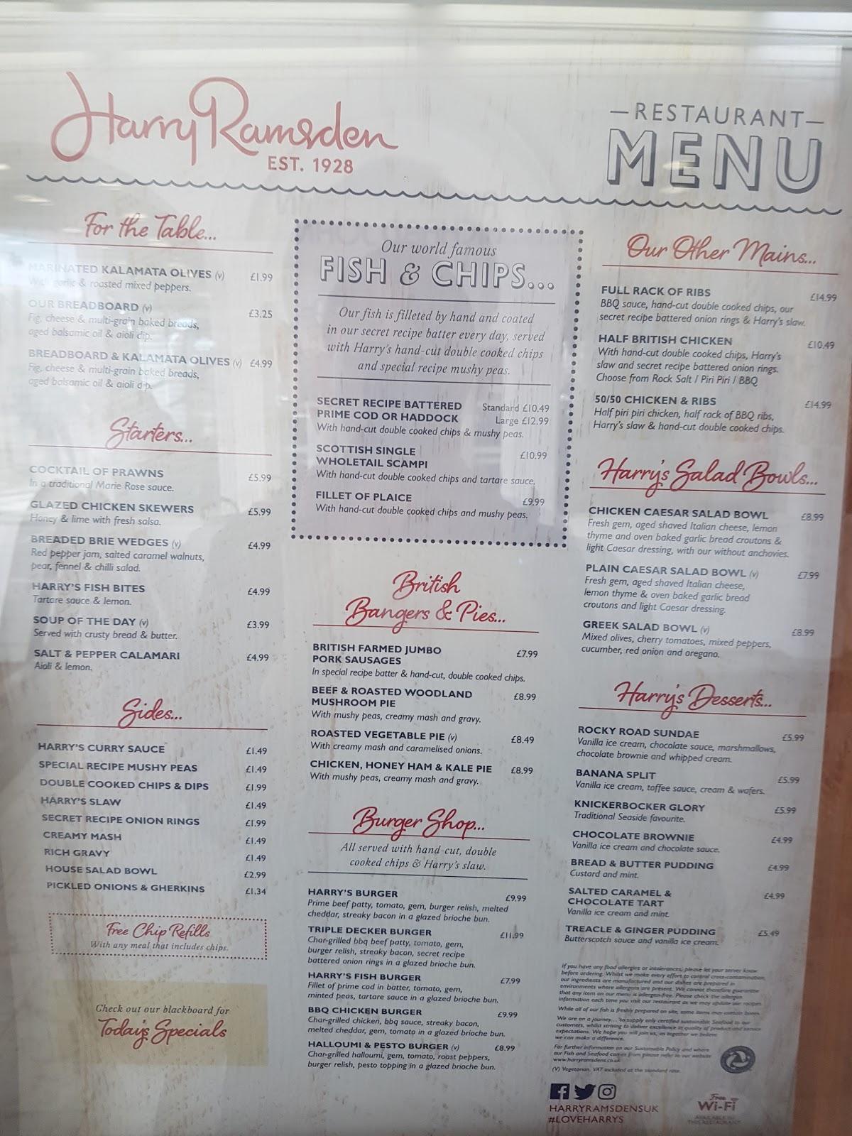 Menu at Blue Ocean Fish & Chips pub & bar, Worthing