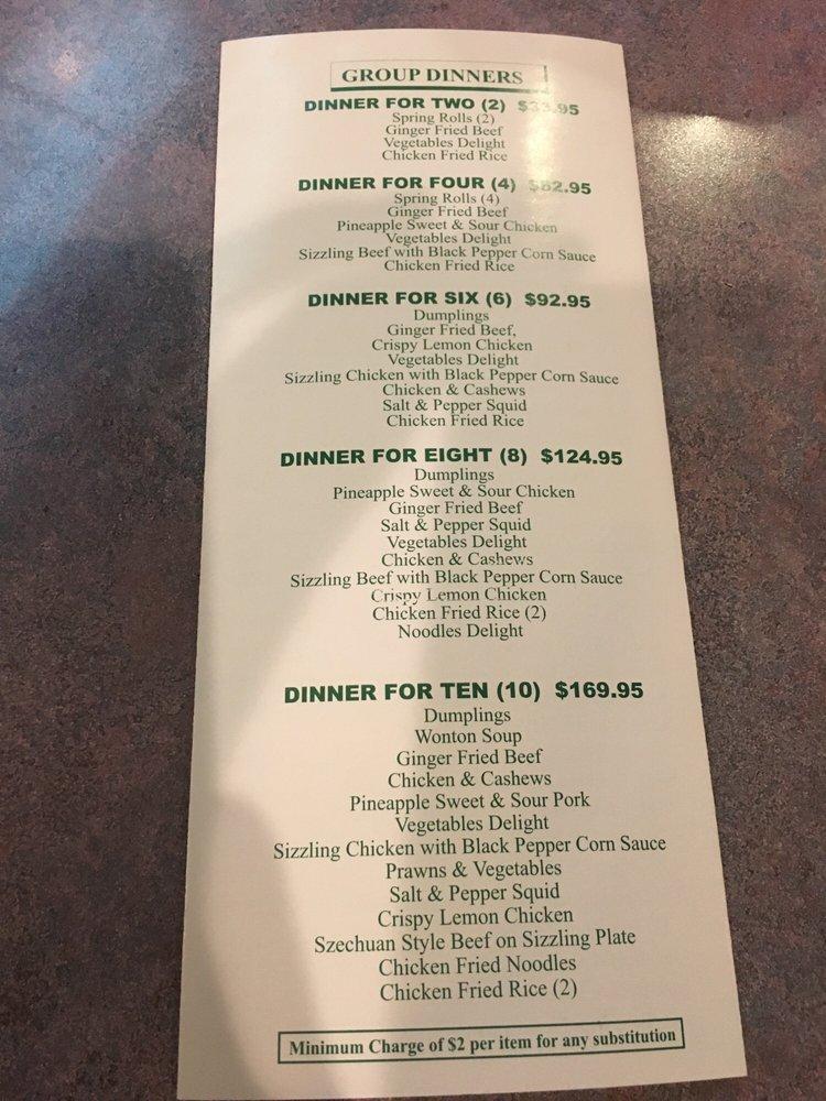 Menu At Emerald Garden Restaurant Calgary