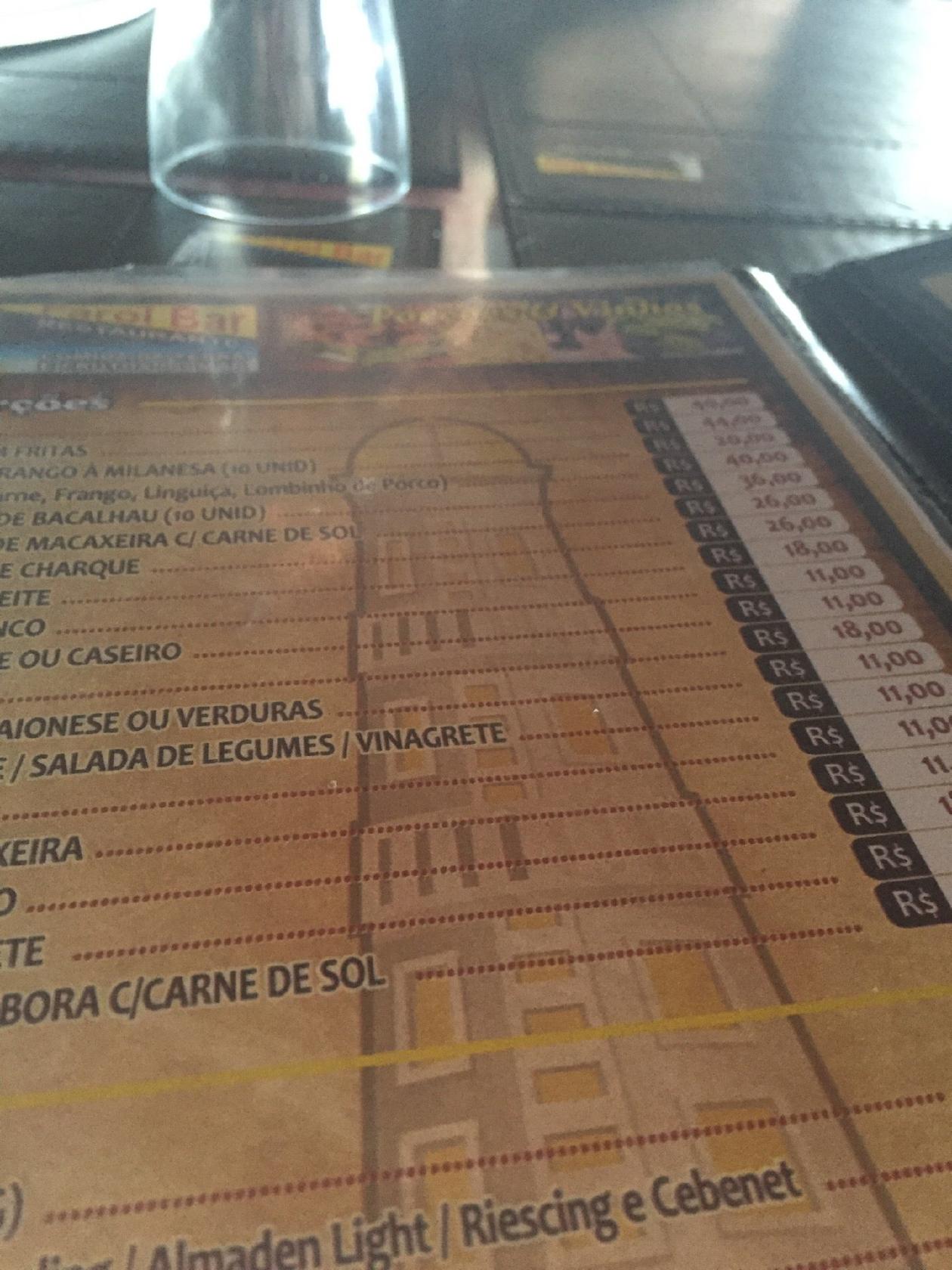 Farol Bar cardápio