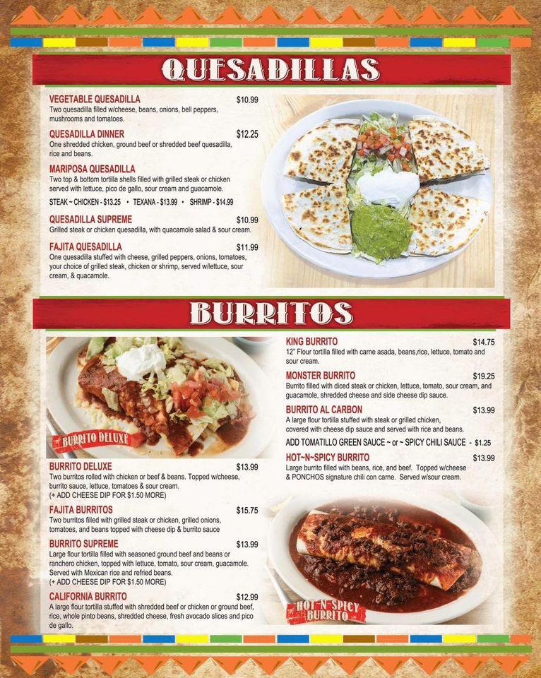 Menu At Los Ponchos Mexican Grill Moss Bluff La Restaurant, Moss Bluff 