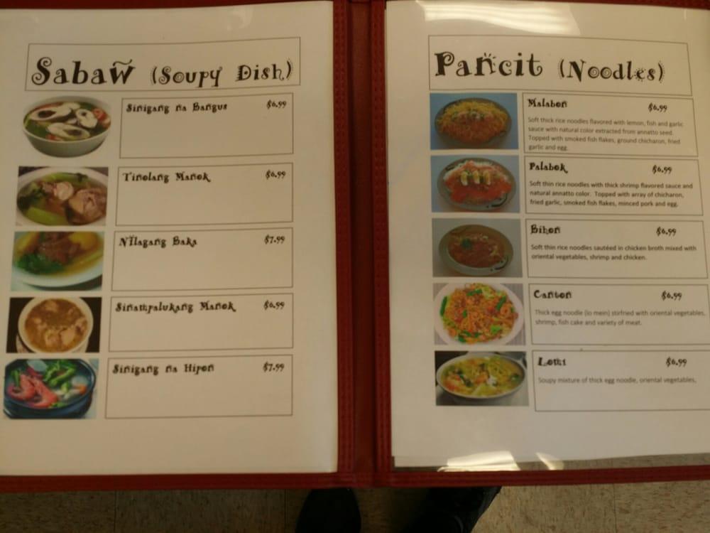 Menu at Palengke Oriental Market, Las Vegas