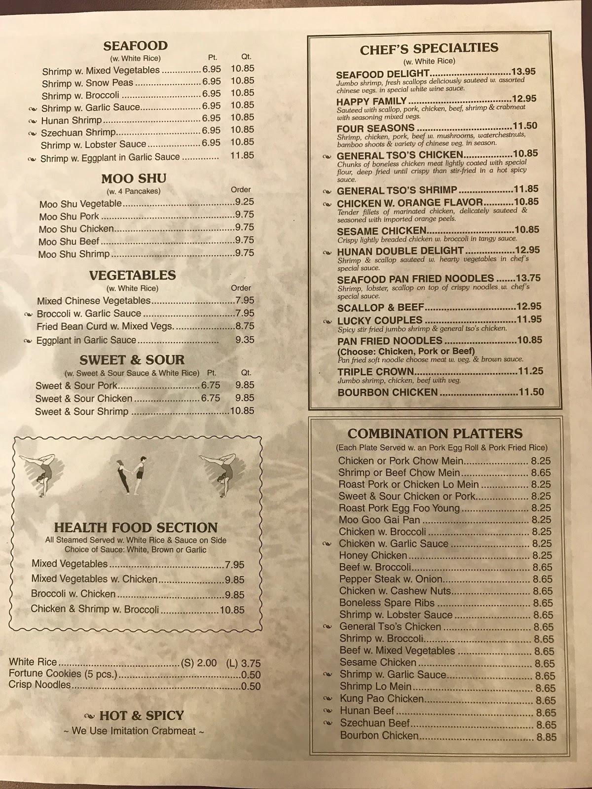 Menu at Panda Garden restaurant, Stuart