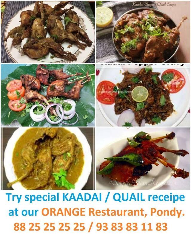 Menu at Orange restaurant, Puducherry