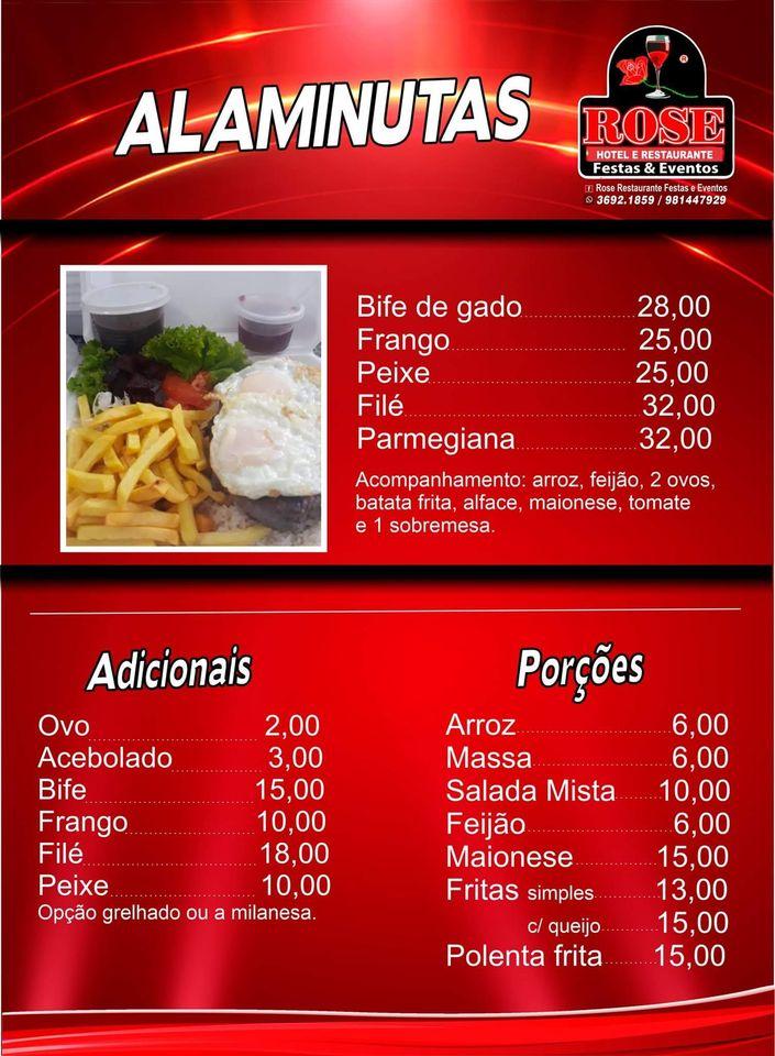 Menu em Rose Hotel & Restaurante, Camaquã