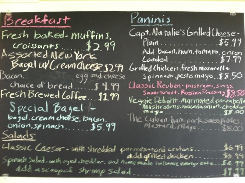 Menu at Saltwater Cafe, Hatteras