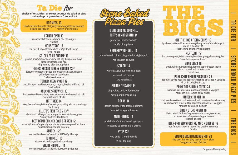 Menu at The Beer Hunter pub & bar, La Quinta