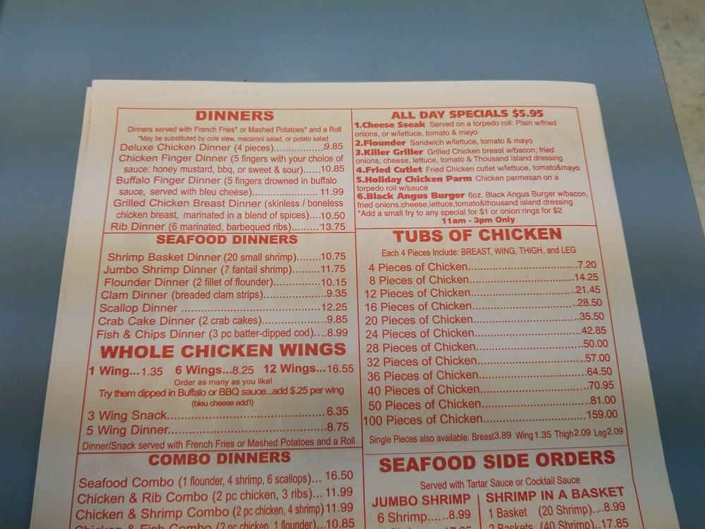 Menu at Chicken Holiday restaurant, Ewing Township, N Olden Avenue Ext