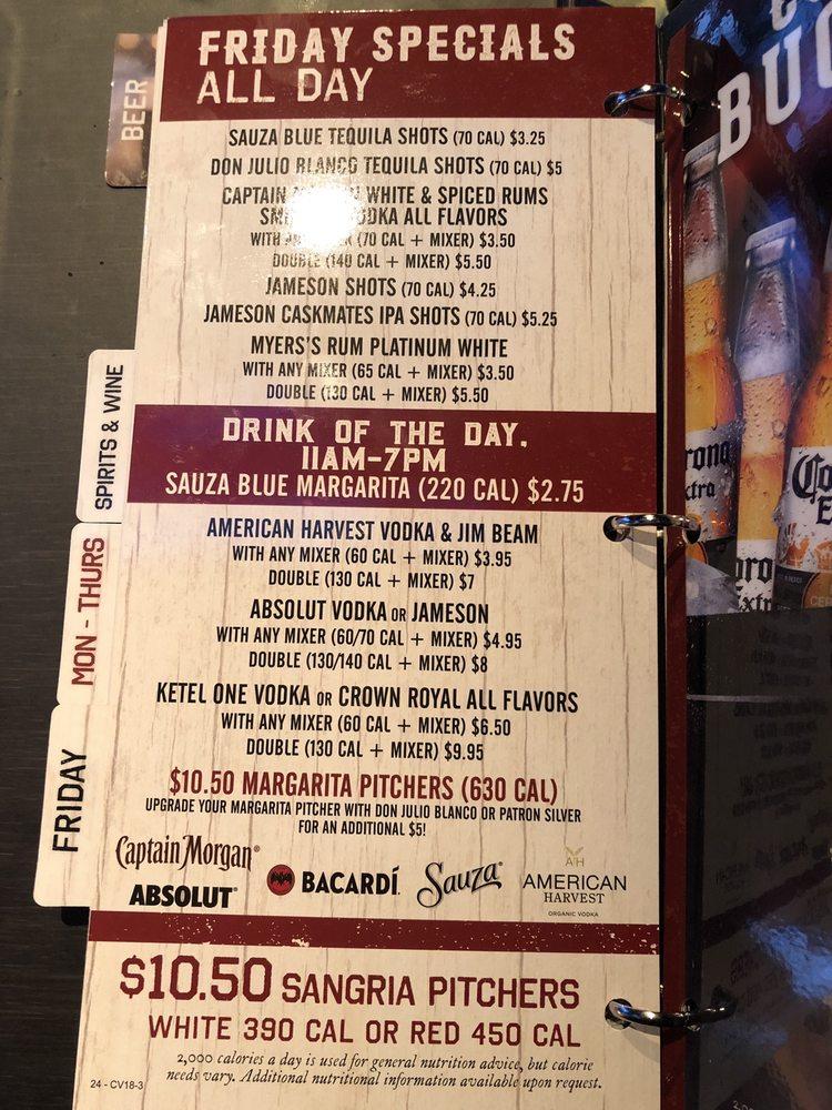 Menu at Miller's Ale House pub & bar, Murfreesboro