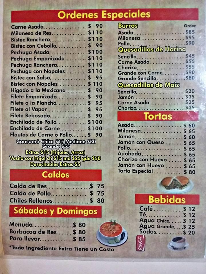 Menu at ANTOJITOS MR OAXACA restaurant, Tijuana