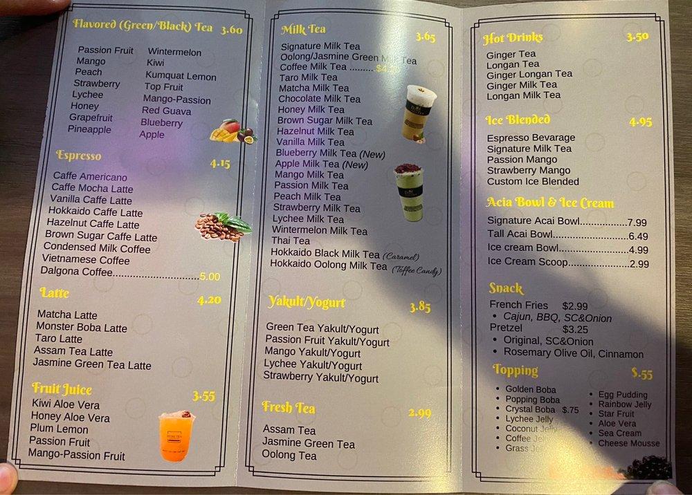 Menu at Ding Tea pub & bar, Downey