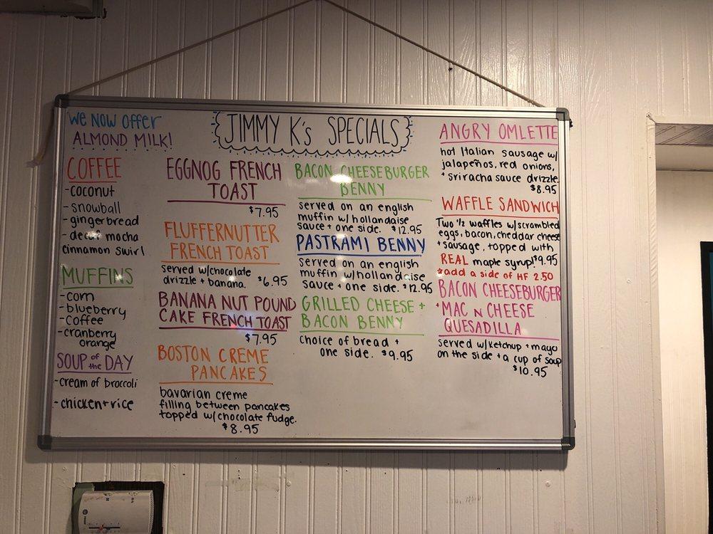 Menu at Jimmy K's Diner restaurant, Haverhill, 83 Plaistow Rd