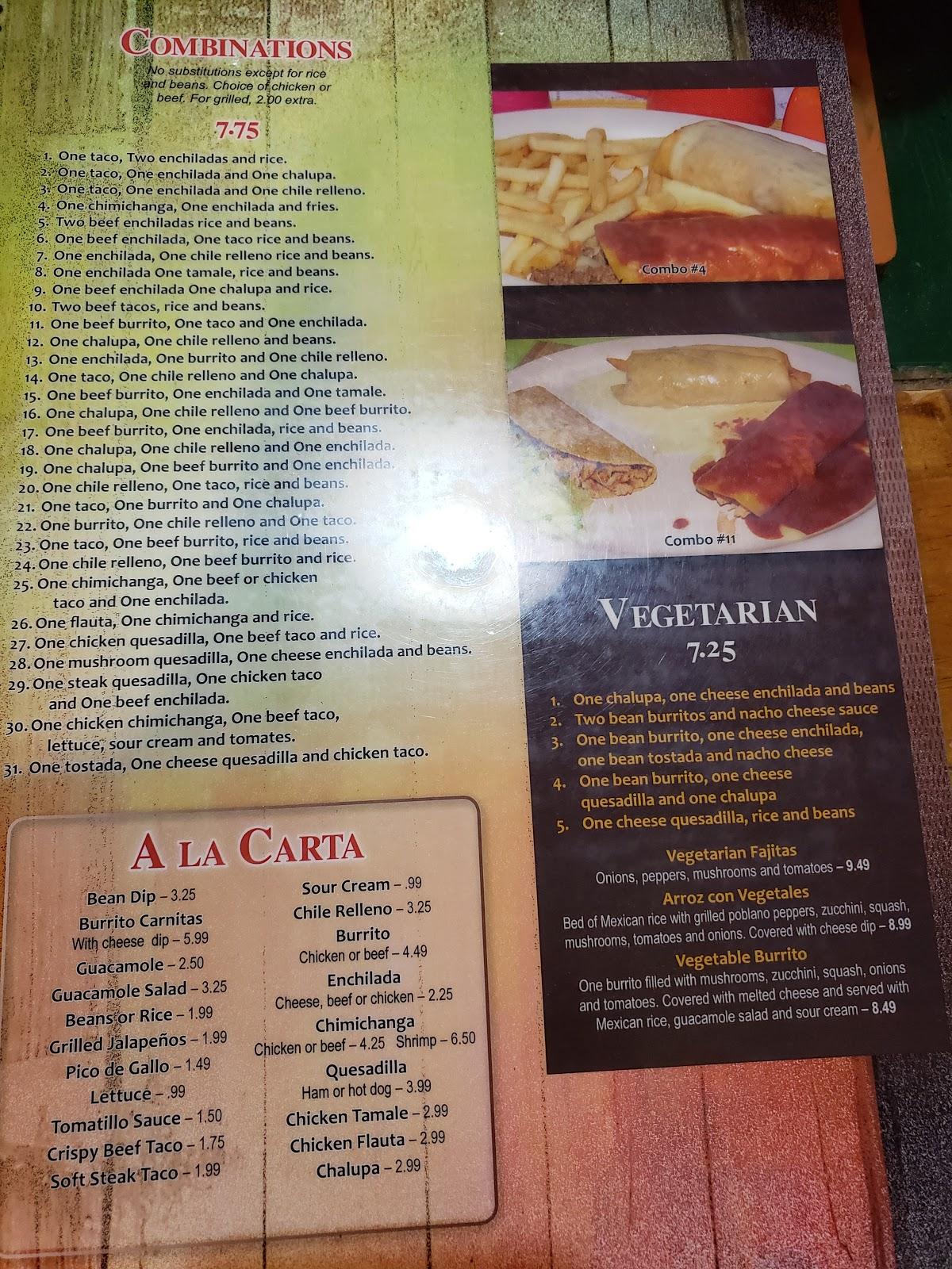Carta del restaurante Mi Jalapeño, Marion, Mt Vernon Ave