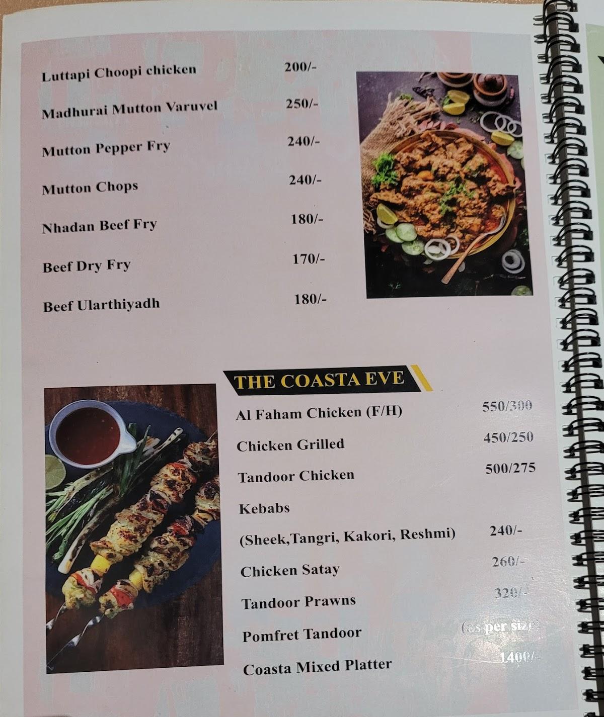 Menu at COASTA GRILLS, Coimbatore, Palakkad NH Navakkarai