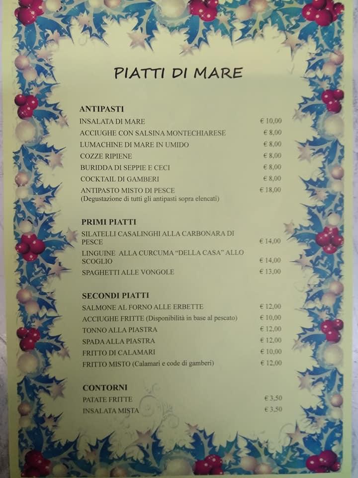 Menu Da Ristorante Vecchia Fornace Montechiaro Piana