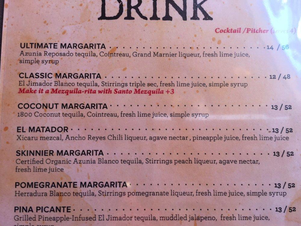 Menu at Tequilla Bar & Grille, San Diego, 333 W Harbor Dr
