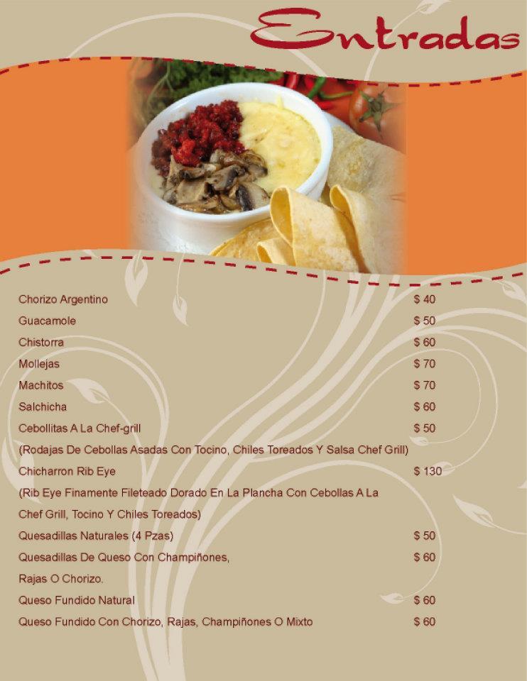 Menu at Chef Grill, Reynosa
