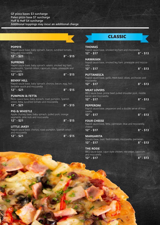 Menu at Laffos Bar & Pizzeria, Mackay