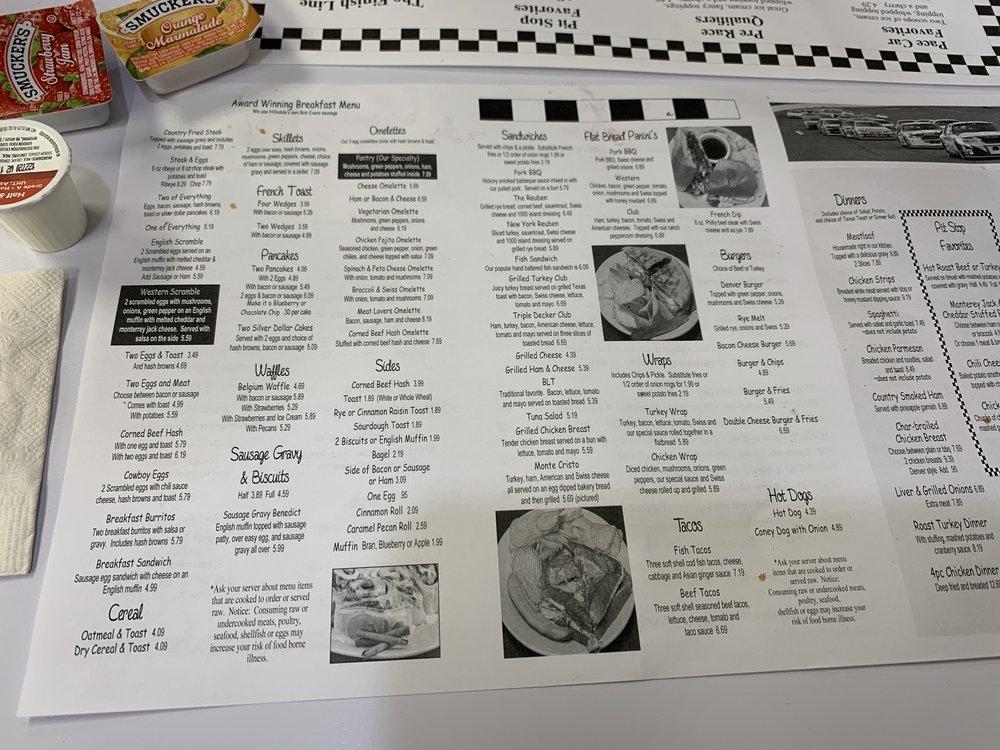 Menu at Finish Line Family Restaurant, Hillsdale