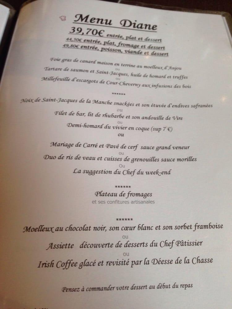 Menu at Le Relais D'artémis SARL Pacorele restaurant, Bracieux, 1 Av ...