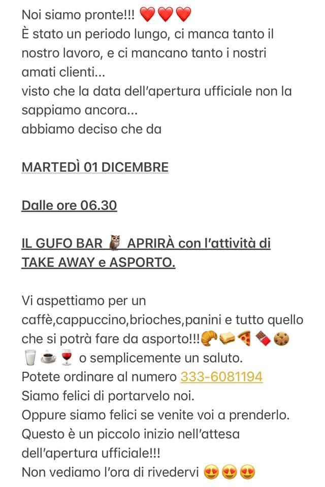 Menu di Gufo Bar 