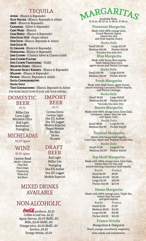 Menu at Pepito's Mexican Restaurant, Fort Walton Beach