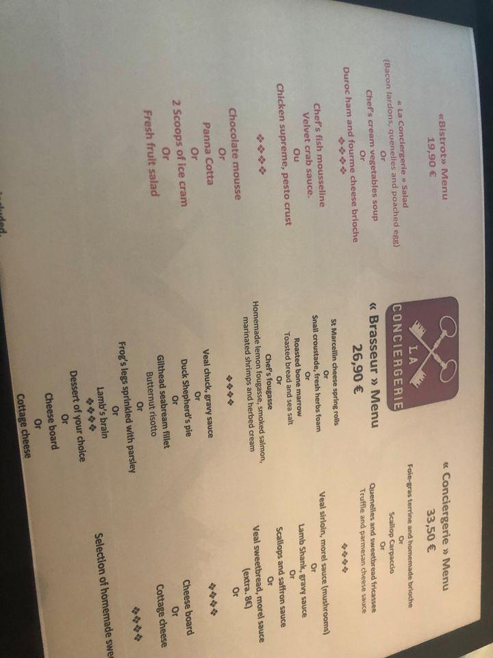 Menu au La Conciergerie AndrézieuxBouthéon restaurant, Andrézieux