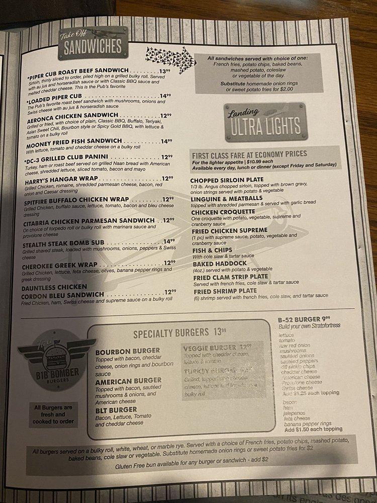 Menu at Fisher's Pub, Middleborough