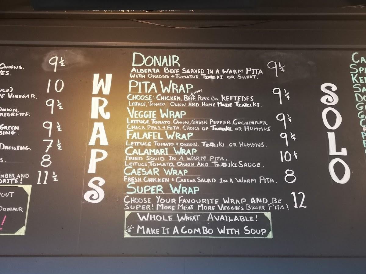 Menu at Urban Greek restaurant, Sherwood Park, 270 Baseline Rd 182