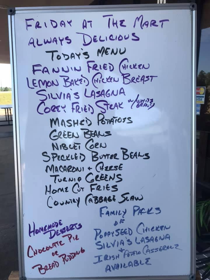 Menu at Fannin Mart Restaurant, Flowood, MS25