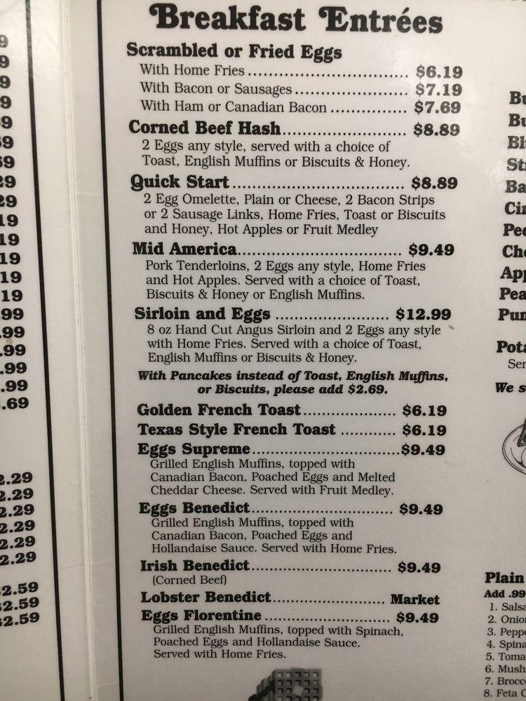 Menu at Village Pancake House restaurant, Rowley