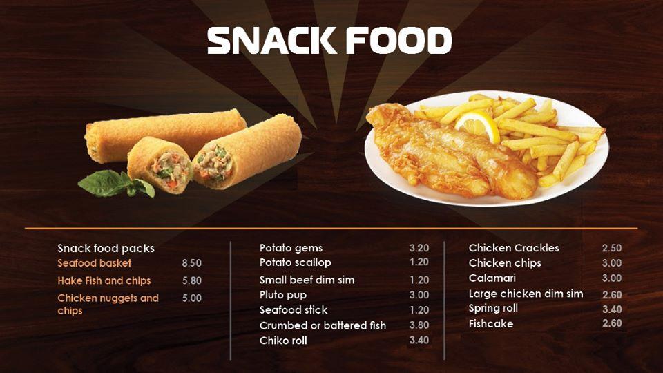 Menu at Brassall bakery, Brassall
