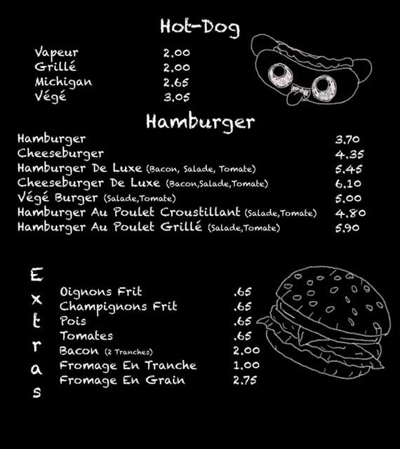 Menu de Restaurant La Récréation