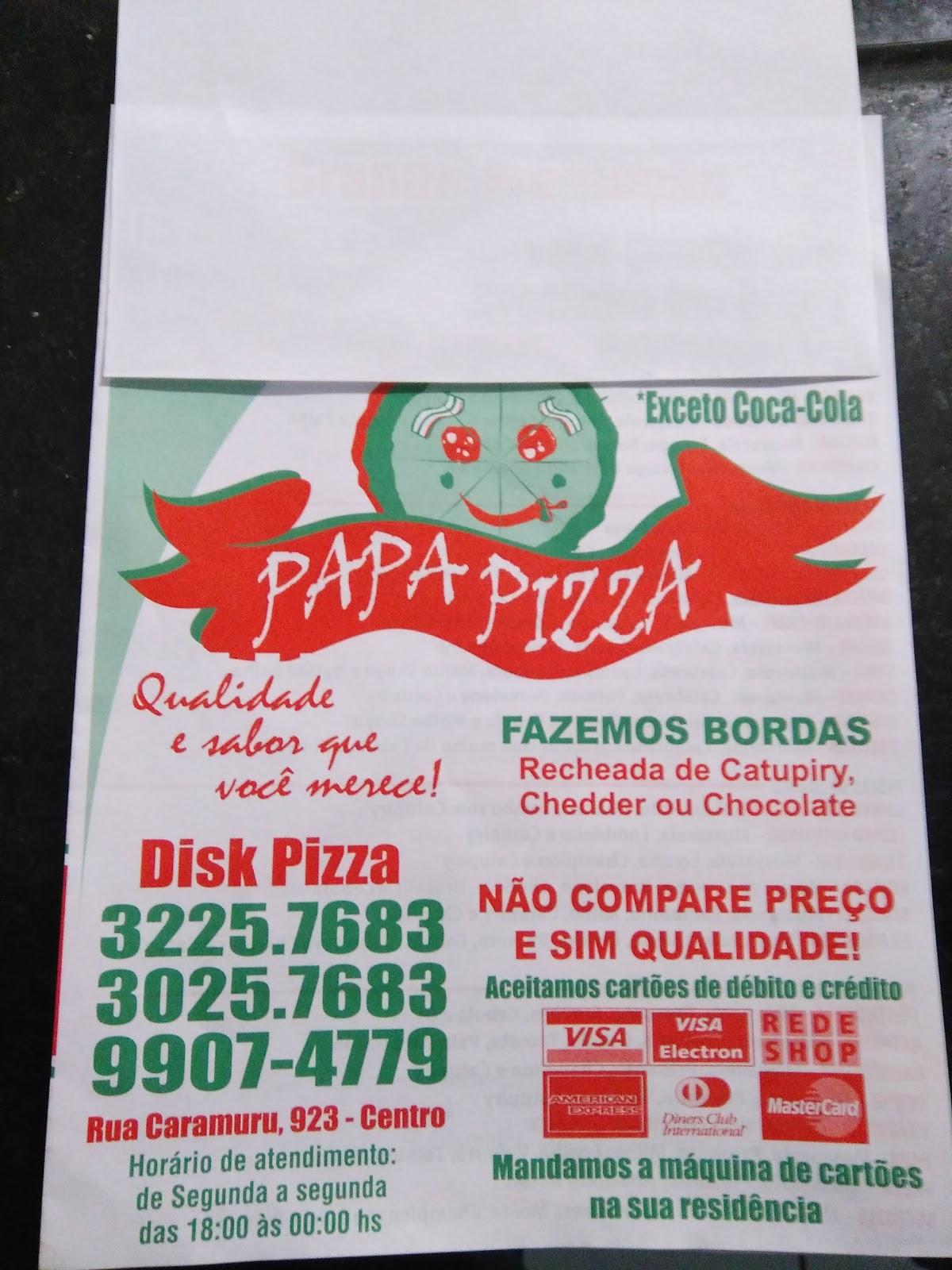 Papa Pizza em Pato Branco Cardápio